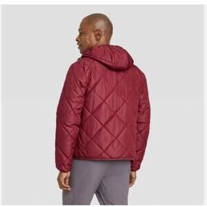 Men's Zip-Up Winter Hooded Wind-Resistant Quilted Jacket All In Motion